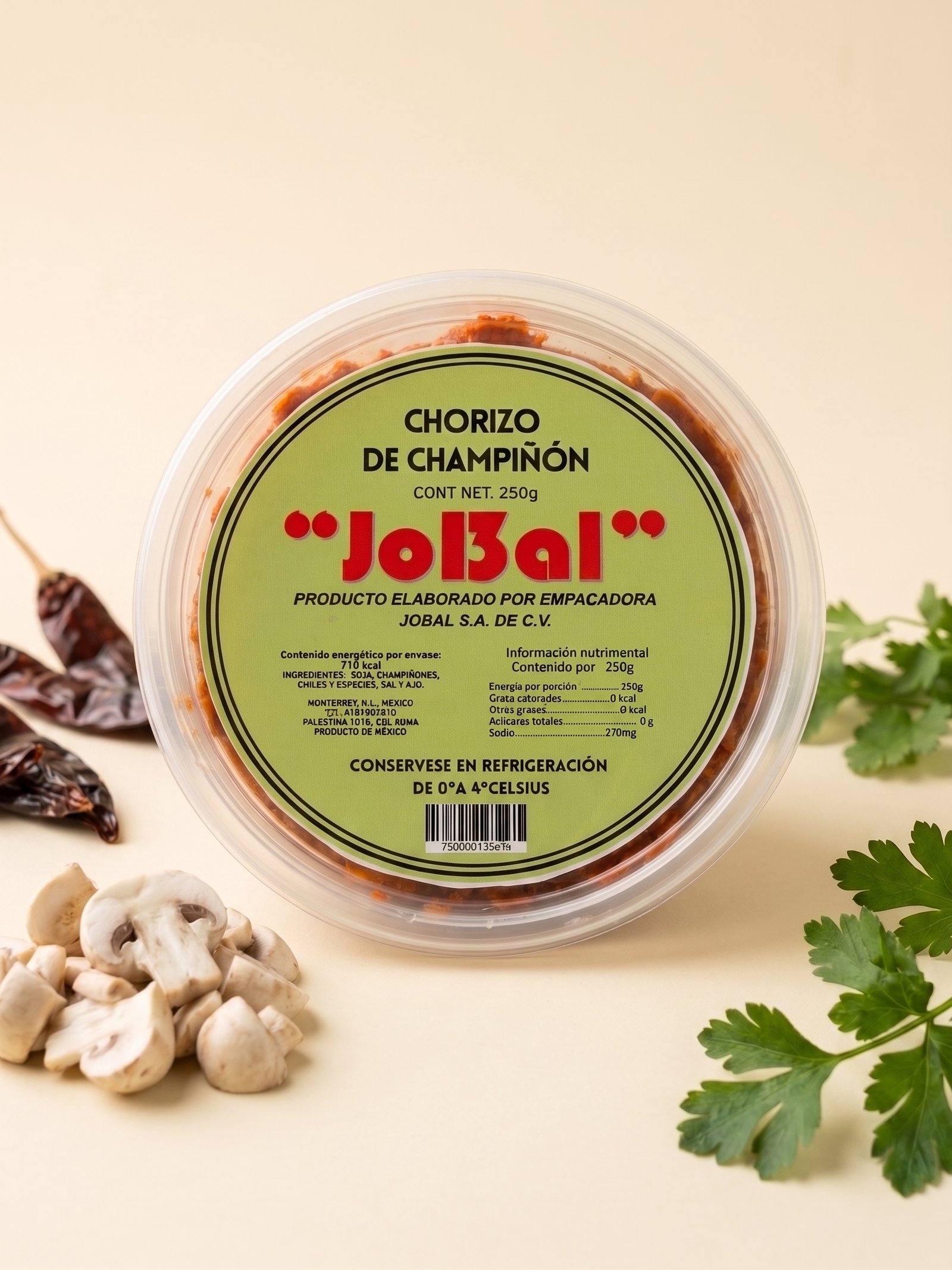 Chorizo Vegano Don Pepe, chorizo de champiñón